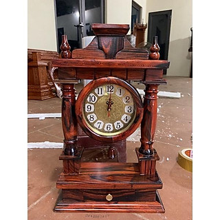 Đồng hồ để bàn gỗ trắc đỏ đen