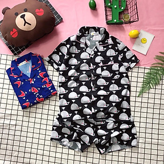 Đồ bộ đùi nữ chất kate silk. Đồ bộ mặc nhà/mặc ngủ. Đồ bộ pizama/pijama TNQN. khoai tây chiên, hồng hạc, hello summer, cá voi, cá mập lướt ván, con vịt vàng QUACK, super cat, cướp biển, meow, batman, sư tử