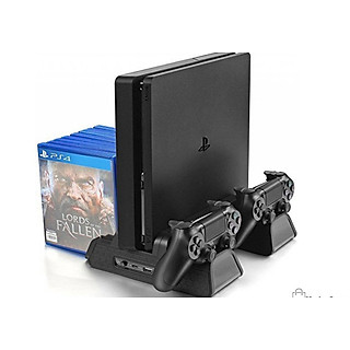 Đế dựng Ps4 Slim Pro đế tản nhiệt dành cho máy Ps4 kiêm làm mát và sạc tay