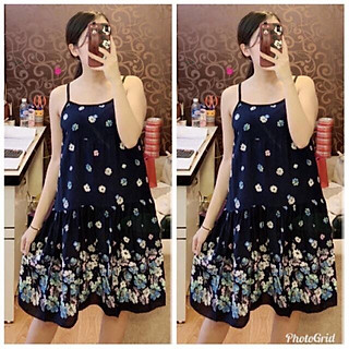 Váy lanh bầu 2 dây