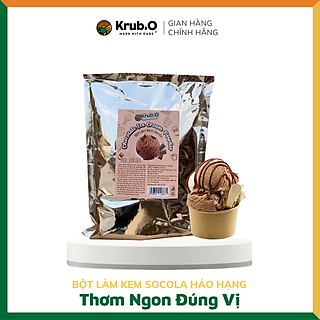 Bột Làm Kem Socola Chocolate Ice Cream Powder Túi 1000g - Thương Hiệu Krub.O - Nguồn Nông Sản Thuần Việt