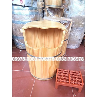 Thùng gỗ xông chân đa năng( kèm ghế lăn)
