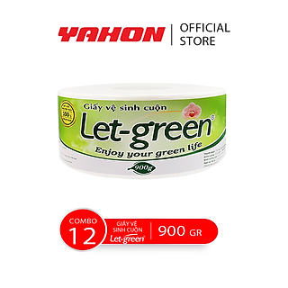 Combo 12 Giấy Vệ Sinh Cuộn 10*20cm LET-GREEN, 900 gr/Cuộn