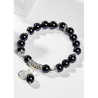 Vòng Tay Phong Thủy Đá Obsidian Phối Charm Cung Hoàng Đạo Sư Tử (8mm) Mệnh Thủy, Mộc Ngọc Quý Gemstones