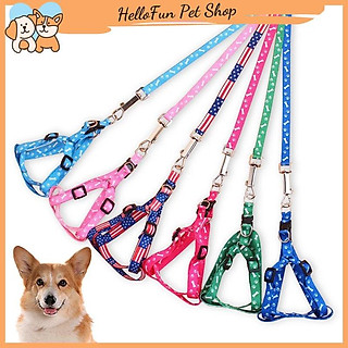 Dây dắt chó mèo đi dạo kèm yếm 2 lớp xinh xắn