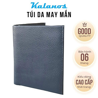 Bóp Ví nam da bò cao cấp màu xanh dương Kalanos KBN180-Xanh, Ví nam đứng da bò rẻ đẹp & thời trang