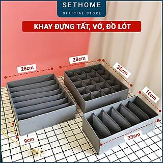 Hộp vải đựng tất vớ SETHOME giỏ vải đựng áo lót đồ lót quần áo ngủ váy ngủ gấp gọn