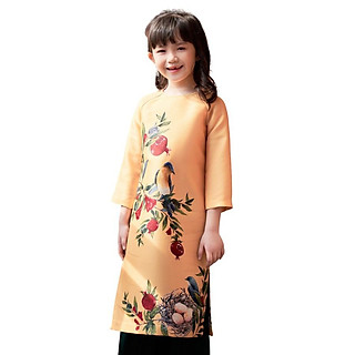 Áo Dài KID In Cành Lựu Đỏ SYO AD009