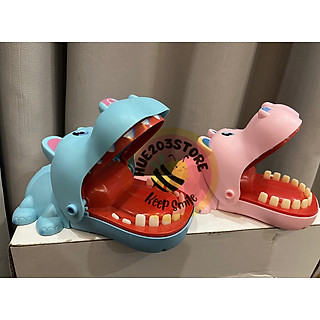 Trò chơi giải trí khám răng hà mã - hà mã cắn tay sử dụng pin có đèn và âm thanh vui nhộn [HUE203STORE]