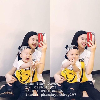 Sét mẹ và bé kèm ảnh thật siêu đẹp, có bán kèm áo rời của bố nhé