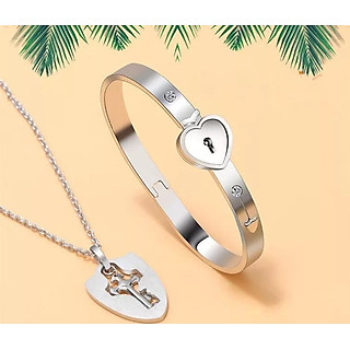 Set vòng đôi chìa khóa trái tim bạc 925