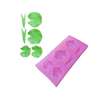 Khuôn Silicon Rau CÂu 4d Bộ 6 Lá Sen Nhí