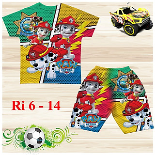 Đồ bộ cho bé trai hình Chó cứu hộ từ 18-65kg chất thun lạnh thái mát