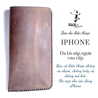 Bao da điện thoại dành cho Iphone da bò sáp ngựa - RAM