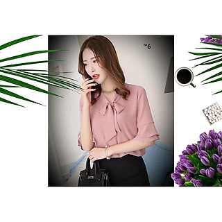 Áo Sơ Mi Cổ Thắt Nơ Tay Loe Điệu Đà