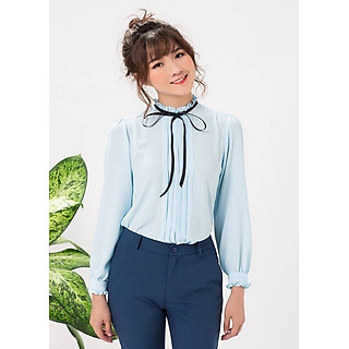 Áo xếp ly cổ nơ