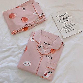 Pijama- Bộ Ngủ Nữ cotton dài tay quần dài BNNDQ07
