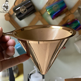 Phễu Pha Cà Phê Inox SUS304 Không Cần Giấy Lọc Có Đế Loại Lớn