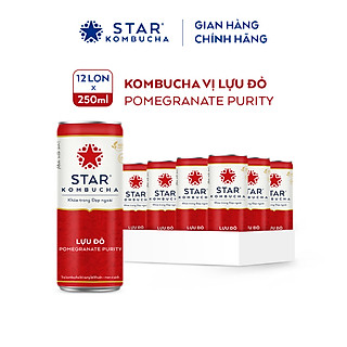 Thùng 12 lon thức uống lên men STAR KOMBUCHA Lựu Đỏ / Pomegranate Purity (250ml/lon)