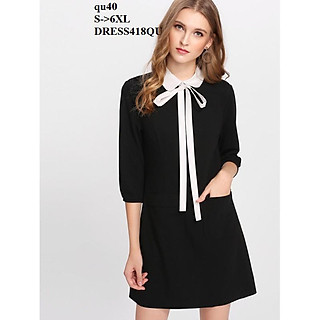 DRESS334 ĐÂM SUÔNG CỔ SEN NƠ