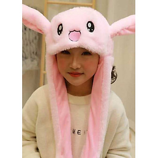 Nón KPOP tai thỏ màu hồng dễ thương