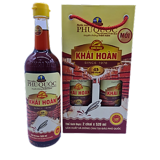 Hộp 2 Chai Nước mắm Khải Hoàn Phú Quốc 43 độ đạm