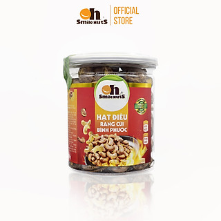 Hạt Điều Rang Củi Oh Smilenuts, Hạt Điều Nguyên Vị - Điều rang muối Bình Phước nguyên hạt còn vỏ lụa - Hạt Dinh Dưỡng Hũ 250g - Hạt điều Bình Phước loại 1