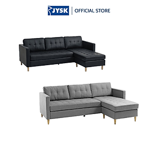 Sofa đổi góc | JYSK Falslev | da PU/vải polyester | đen/xám | nhiều kích thước