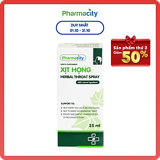 Xịt họng thảo dược Herbal Throat Spray hỗ trợ giảm ho, đau rát họng (25ml)