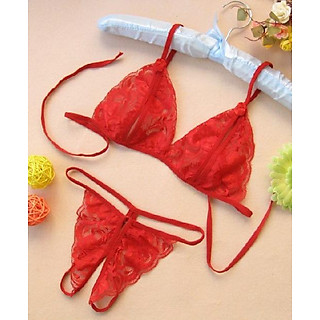 Bộ Đồ Lót Hình Bướm Phối Ren Quần Lọt Khe Áo Bra Xuyên Thấu Sexy Quyến Rũ - Trắng