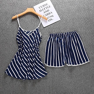 Bộ ngủ 2 dây lụa satin - đồ ngủ gợi cảm