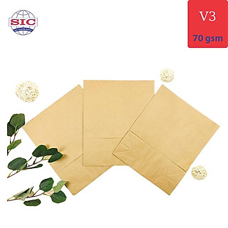 10 CHIẾC TÚI GIẤY KRAFT V3: 25x10x30 KHÔNG QUAI ( ẢNH THẬT)