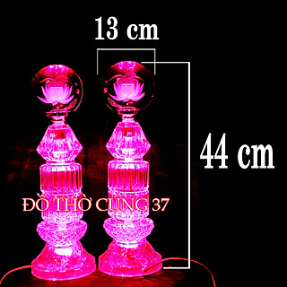 CẶP ĐÈN THỜ LED  PHA LÊ  [ TỰ ĐỘNG CHUYỂN MÀU