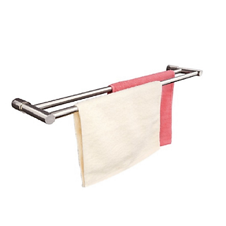 Máng Khăn 2 Thanh Inox 304 Phòng Tắm, Đế Đúc Nguyên Khối Inox 304 - Giá Treo Khăn Inox 304 Cao Cấp