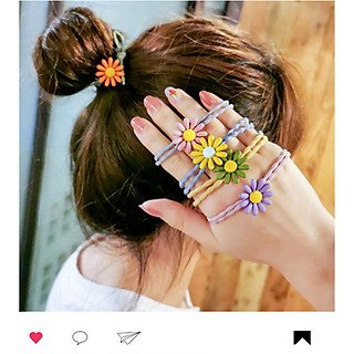 Dây Chun Buộc Tóc Co Dãn Hoa Cúc Nhỏ Xinh Xắn SC08
