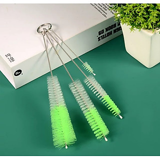 sét 4 cọ vệ sinh rửa vòi ấm trà, cà phê, lọ chai, đầu ty ngậm bình sữa, lưỡi máy xay sinh tố ( tặng móc dán tường to )