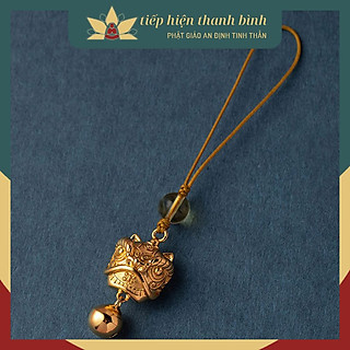 Móc Khóa Đầu Lân Đồng Mạ Vàng Cầu Phúc Cầu An