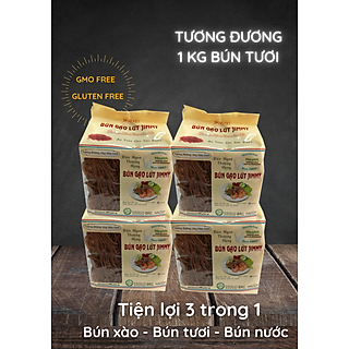 Bộ 4 gói bún gạo lứt Jimmy - Bún ngon thượng hạng - Tiện lợi 3 trong 1: Bún xào, bún tươi, bún nước