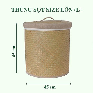 Thùng Sọt Tròn Đựng Quần Áo siêu to có vải lót - Thùng Đựng Đồ Bằng Cỏ Bàng