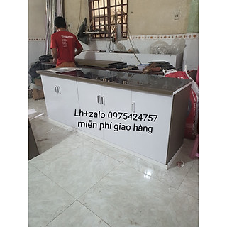 Tủ bếp mini mặt gạch sẵn bồn