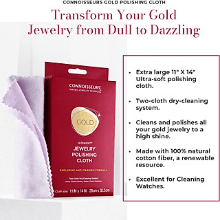 Khăn lau trang sức vàng/bạc Connoisseurs 2 lớp