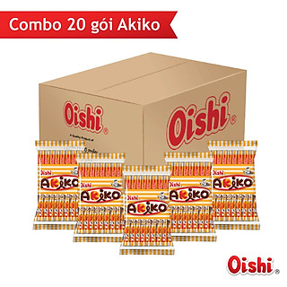 Combo 10 gói Oishi Snack Que Nhân Café Moka Akiko (160g/gói/20 que)