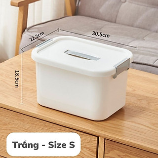 Hộp nhựa đựng đồ có nắp, khay nhựa đựng đồ có nắp kèm tay cầm tiện lợi