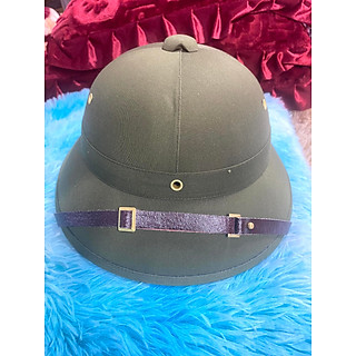 mũ cối tàu cốt phíp vải gabadin màu nâu an minh