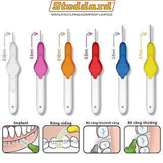 Bộ bàn chải kẽ răng Stoddard từ 0.6 đến 2.5mm - UK