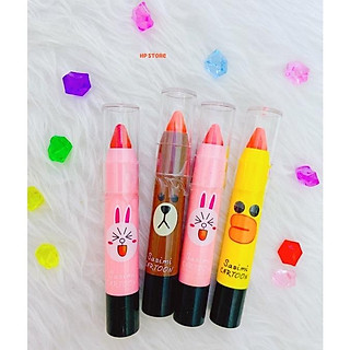 Son Bút Sáp Sasimi Gấu Brown, Thỏ Cony, Vịt Sally Thái Lan Thiết Kế Đáng Yêu - Son Đỏ, Son Đỏ