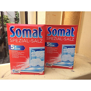 Muối rửa chén bát Somat set 2.4kg + Tặng que thử nước cứng