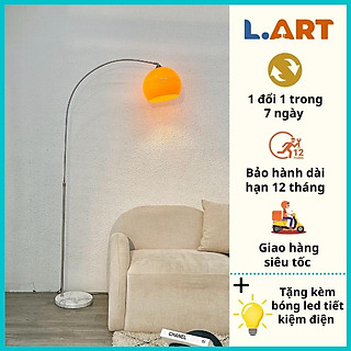 Đèn cây dáng cong fishing chao đèn màu cam size lớn DCLA016C