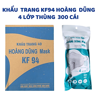 Thùng 300 khẩu trang KF94 Hoàng Dũng tiêu chuẩn Hàn Quốc kháng khuẩn chống bụi mịn cao cấp