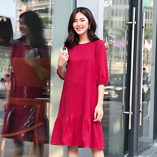 Đầm bầu tay phồng đuôi cá